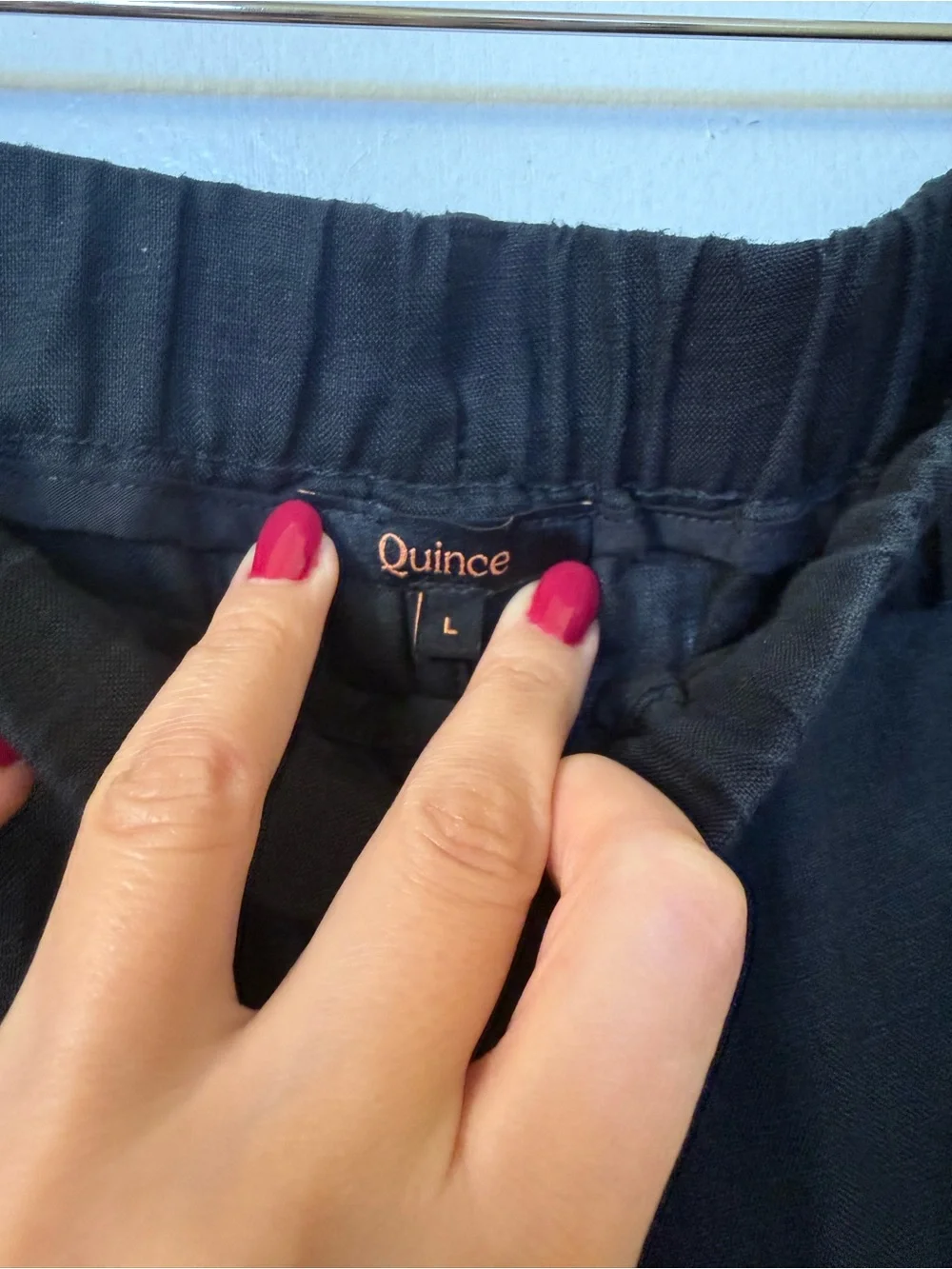 Quince Black Wide-Leg High-Waist Pants European 100% Linen